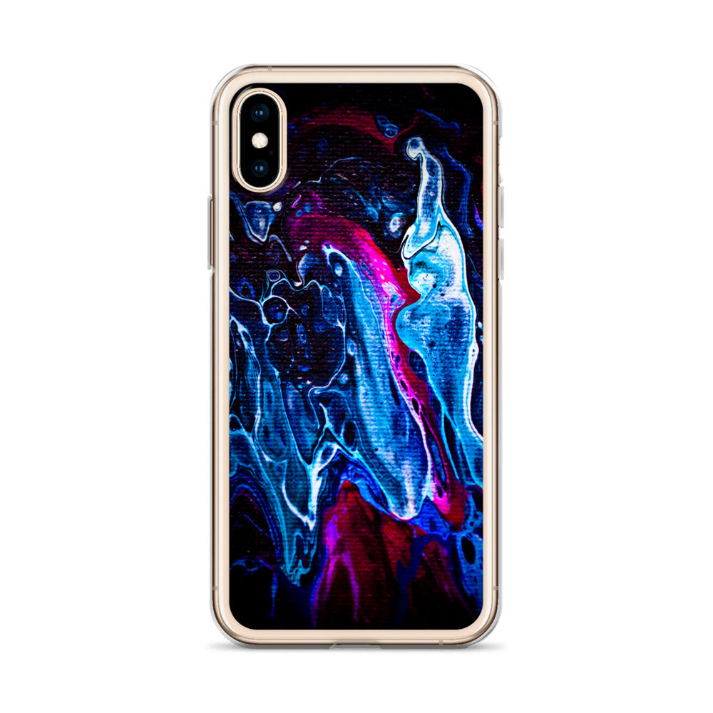 NightOwl Studio Custom Phone Case Compatible with iPhone, Ultra Slim Cover with Heavy Duty Scratch Resistant Protection, Blue Liquid