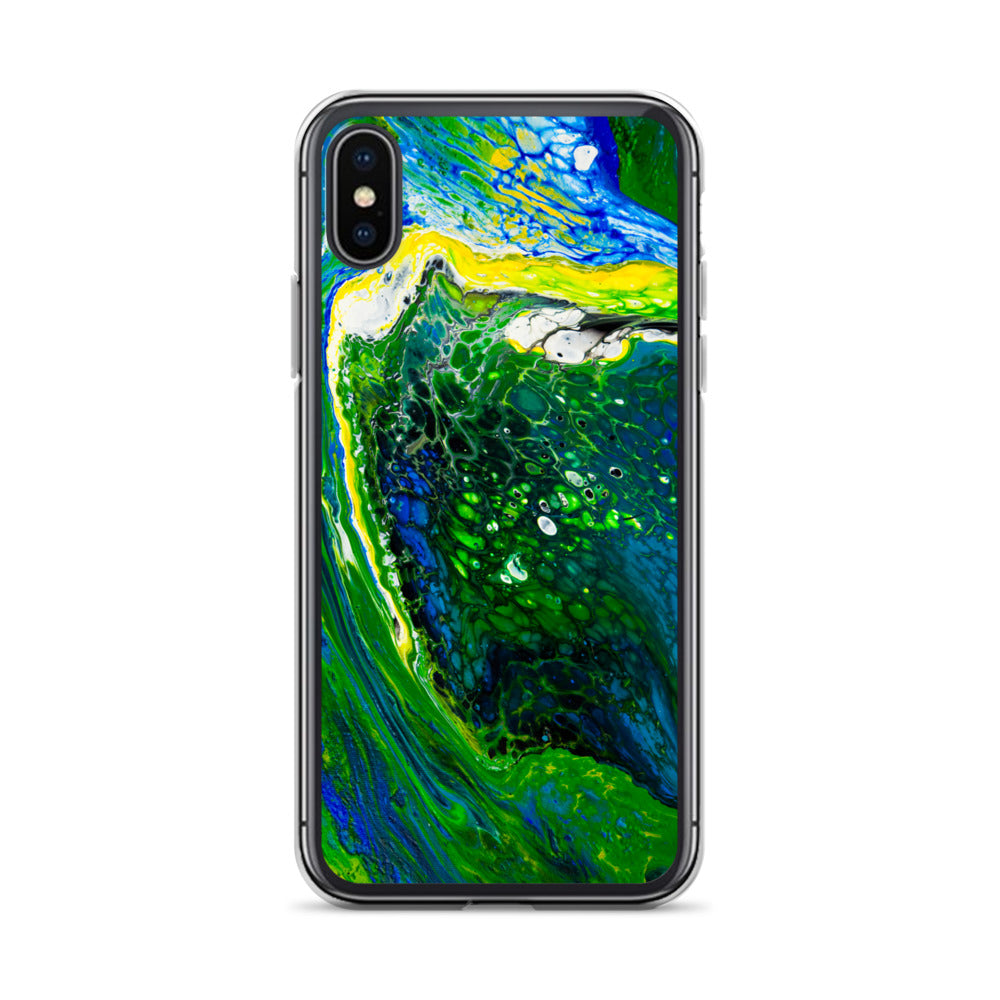 NightOwl Studio Custom Phone Case Compatible with iPhone, Ultra Slim Cover with Heavy Duty Scratch Resistant Shockproof Protection, Green Stream