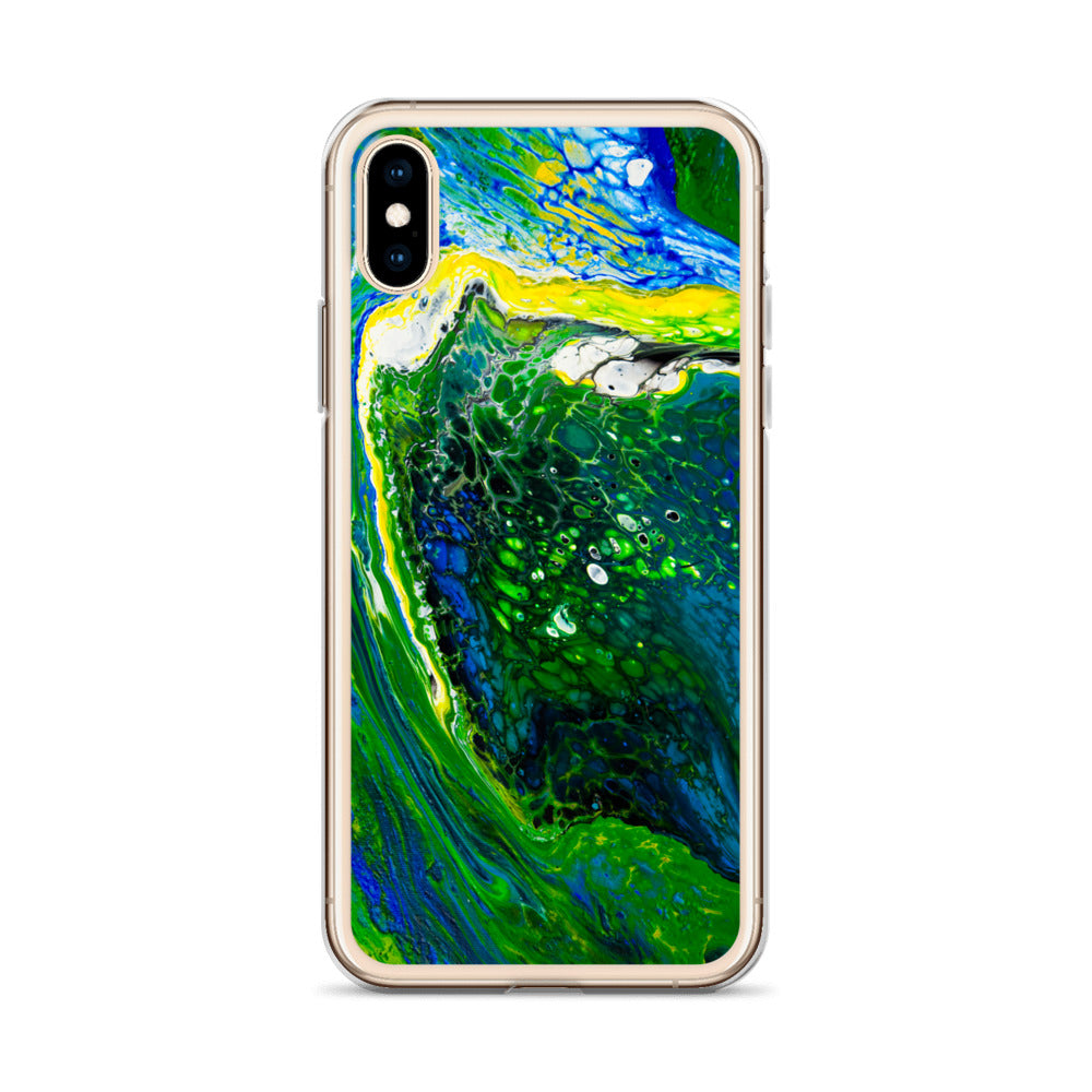 NightOwl Studio Custom Phone Case Compatible with iPhone, Ultra Slim Cover with Heavy Duty Scratch Resistant Shockproof Protection, Green Stream