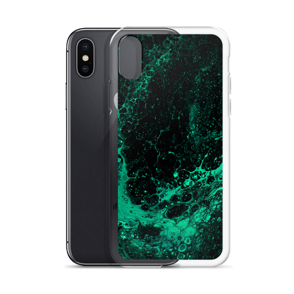 NightOwl Studio Custom Phone Case Compatible with iPhone, Ultra Slim Cover with Heavy Duty Scratch Resistant Shockproof Protection, Green Tide