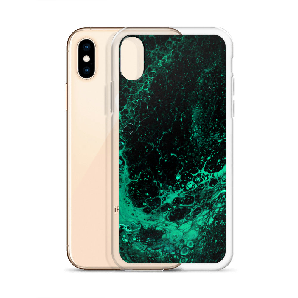 NightOwl Studio Custom Phone Case Compatible with iPhone, Ultra Slim Cover with Heavy Duty Scratch Resistant Shockproof Protection, Green Tide