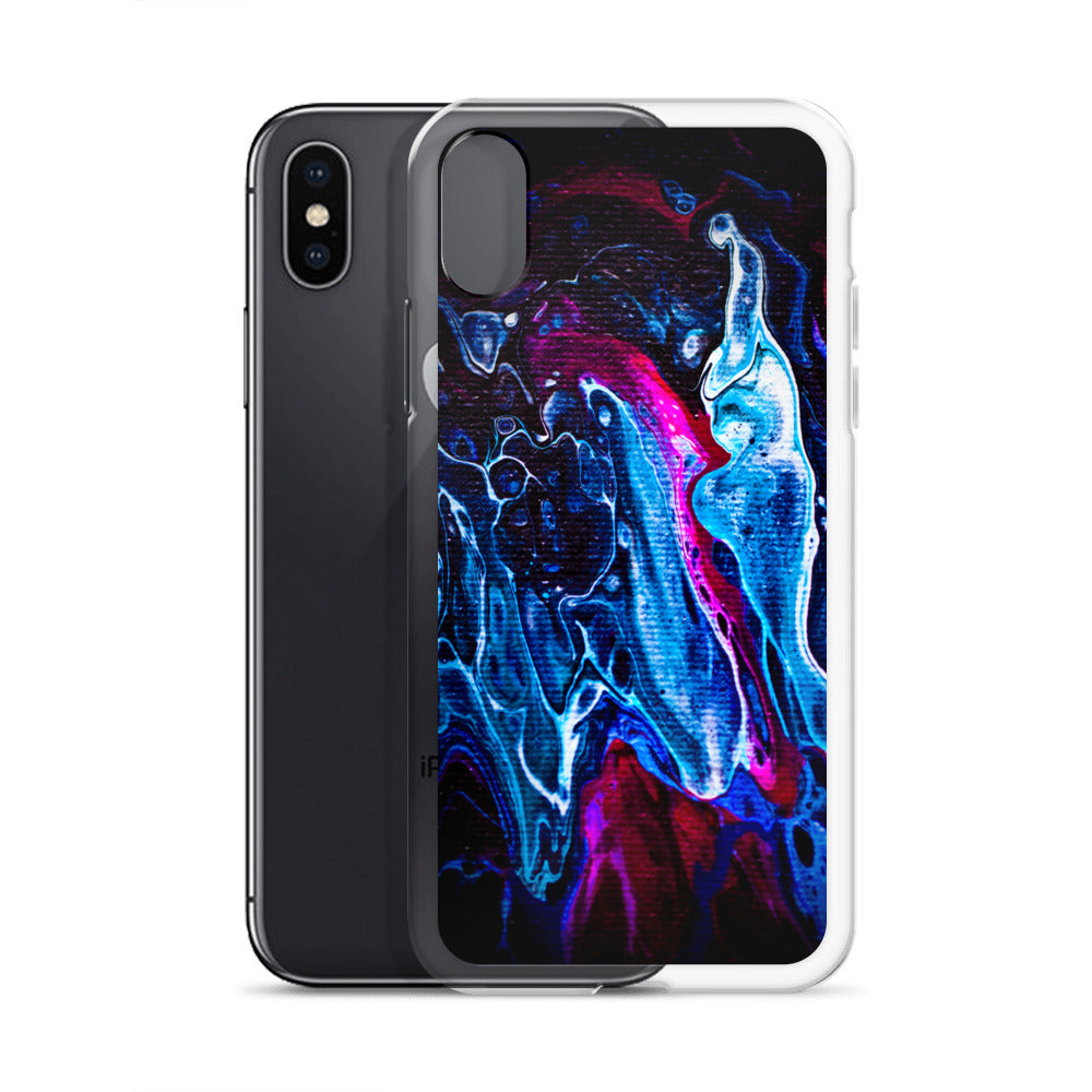 NightOwl Studio Custom Phone Case Compatible with iPhone, Ultra Slim Cover with Heavy Duty Scratch Resistant Protection, Blue Liquid