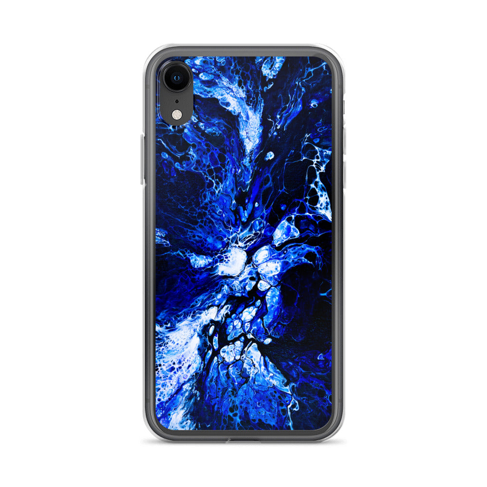 NightOwl Studio Custom Phone Case Compatible with iPhone, Ultra Slim Cover with Heavy Duty Scratch Resistant Shockproof Protection, Blue Burst