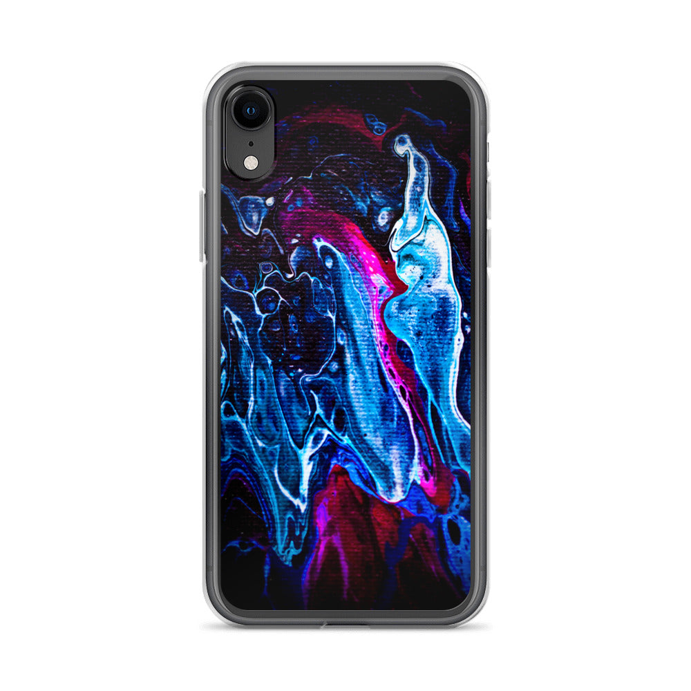 NightOwl Studio Custom Phone Case Compatible with iPhone, Ultra Slim Cover with Heavy Duty Scratch Resistant Protection, Blue Liquid