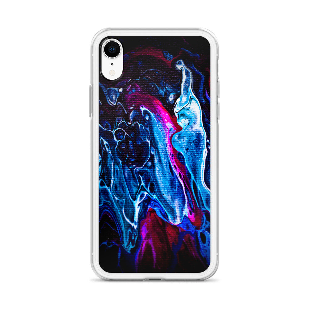 NightOwl Studio Custom Phone Case Compatible with iPhone, Ultra Slim Cover with Heavy Duty Scratch Resistant Protection, Blue Liquid