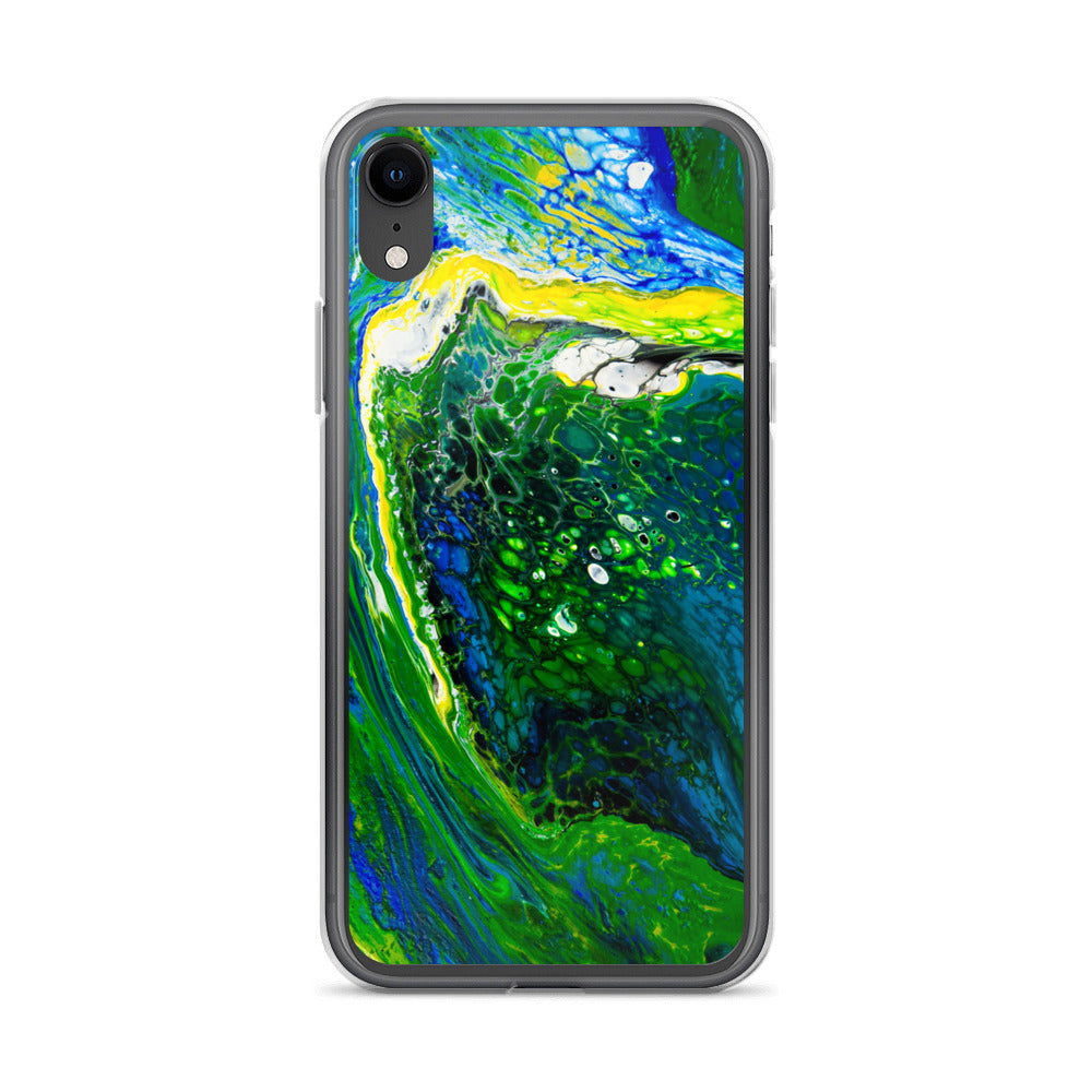 NightOwl Studio Custom Phone Case Compatible with iPhone, Ultra Slim Cover with Heavy Duty Scratch Resistant Shockproof Protection, Green Stream