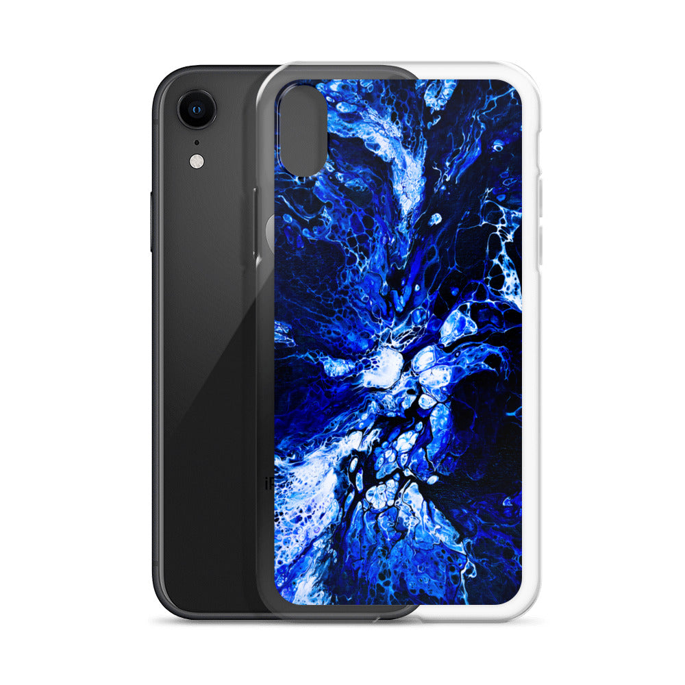 NightOwl Studio Custom Phone Case Compatible with iPhone, Ultra Slim Cover with Heavy Duty Scratch Resistant Shockproof Protection, Blue Burst