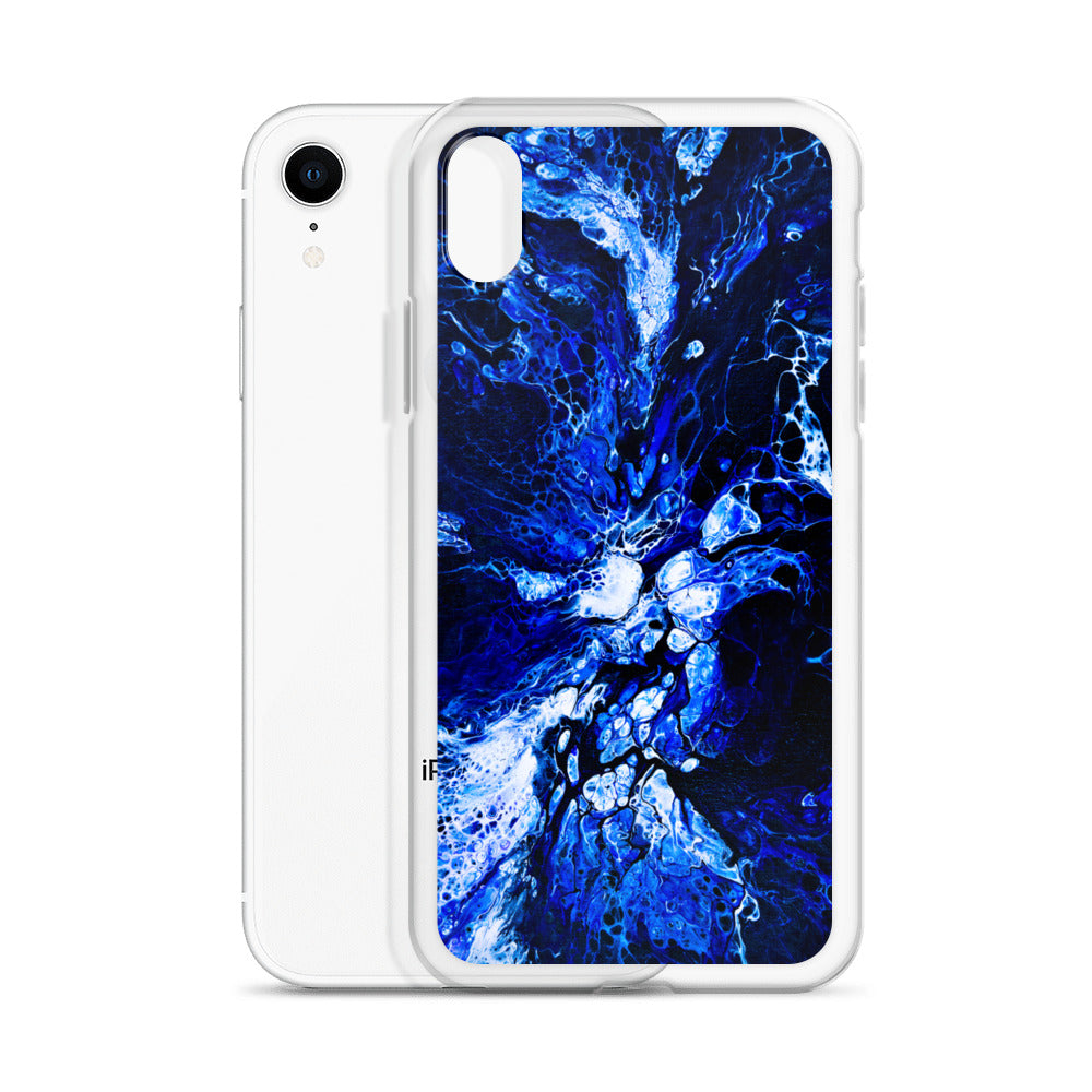 NightOwl Studio Custom Phone Case Compatible with iPhone, Ultra Slim Cover with Heavy Duty Scratch Resistant Shockproof Protection, Blue Burst