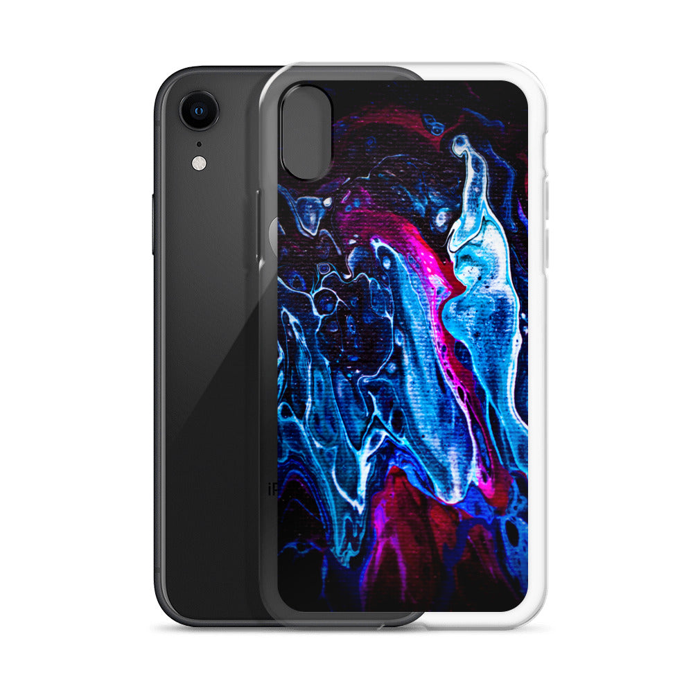 NightOwl Studio Custom Phone Case Compatible with iPhone, Ultra Slim Cover with Heavy Duty Scratch Resistant Protection, Blue Liquid