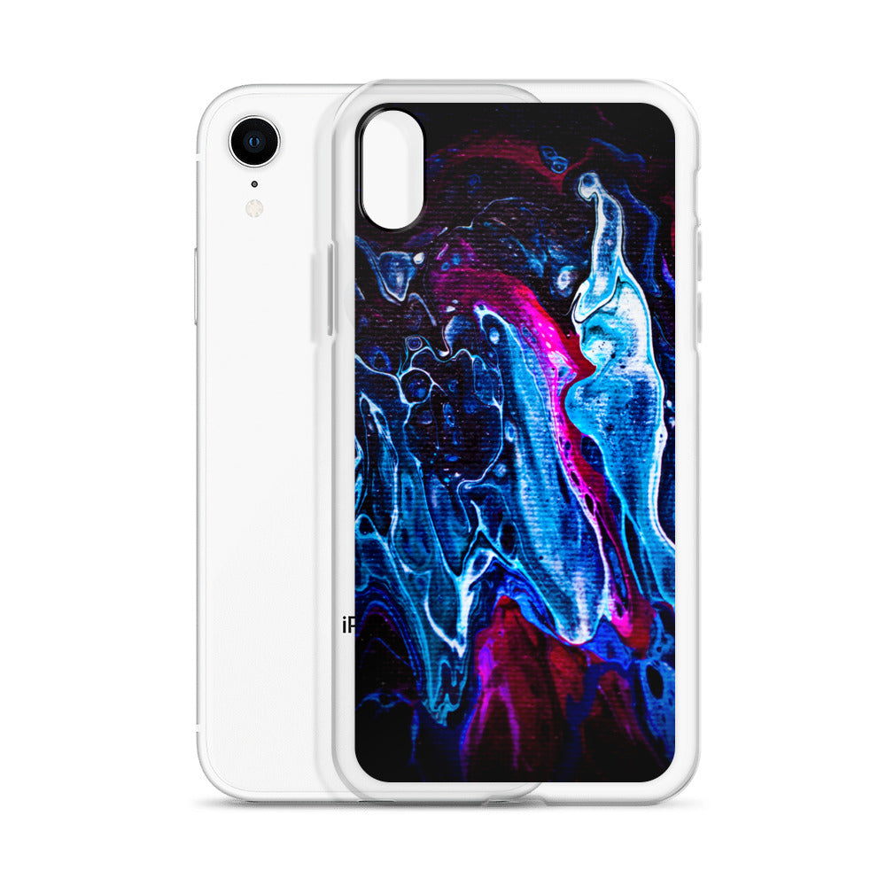 NightOwl Studio Custom Phone Case Compatible with iPhone, Ultra Slim Cover with Heavy Duty Scratch Resistant Protection, Blue Liquid