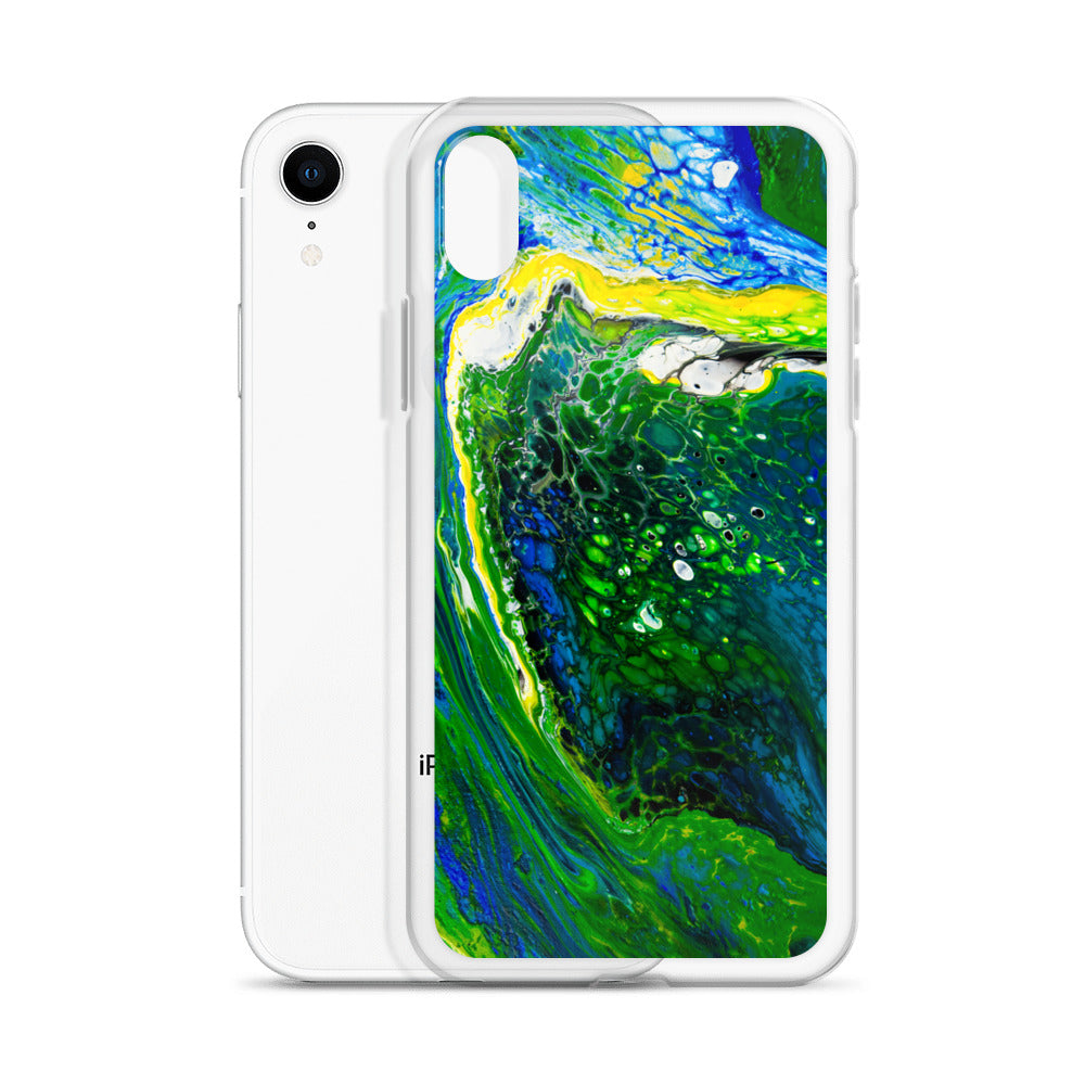 NightOwl Studio Custom Phone Case Compatible with iPhone, Ultra Slim Cover with Heavy Duty Scratch Resistant Shockproof Protection, Green Stream