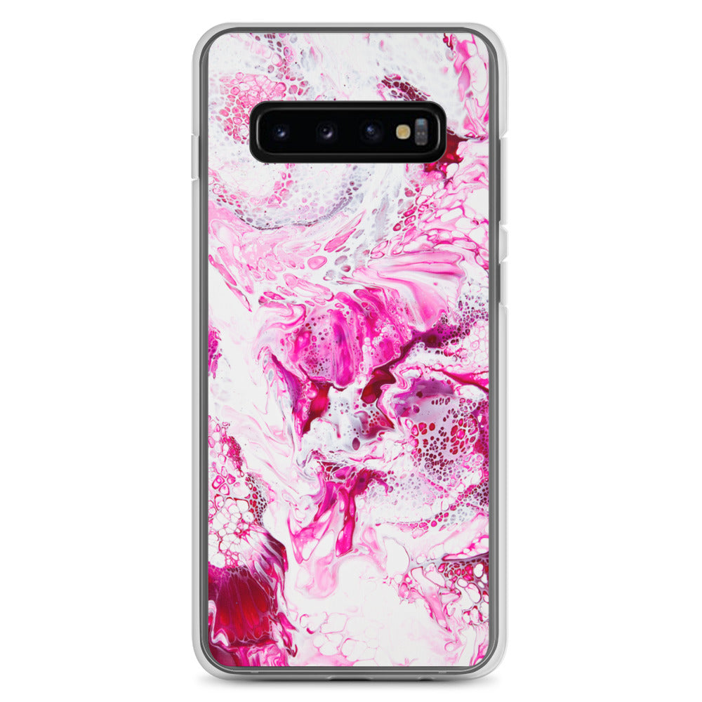 NightOwl Studio Custom Phone Case Compatible with Samsung Galaxy, Slim Cover for Wireless Charging, Drop and Scratch Resistant, Pink Distortion