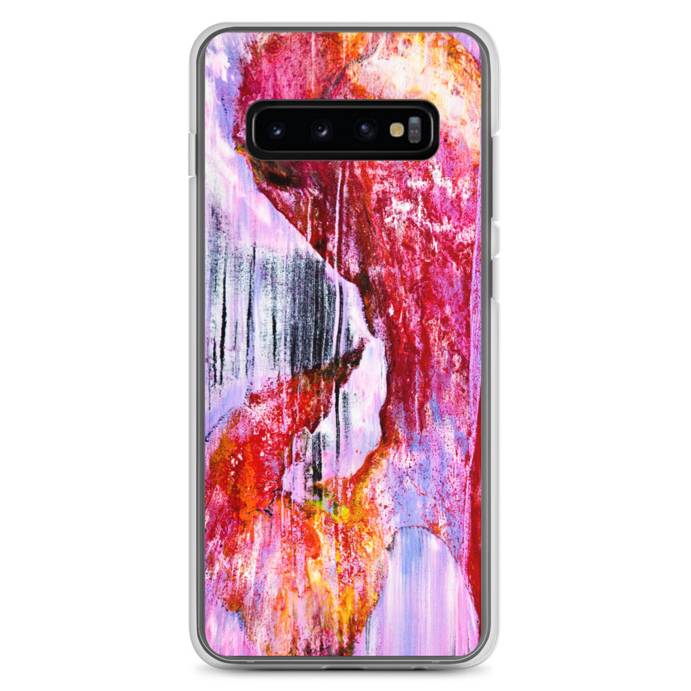 NightOwl Studio Custom Phone Case Compatible with Samsung Galaxy, Slim Cover for Wireless Charging, Drop and Scratch Resistant, Pink Rain