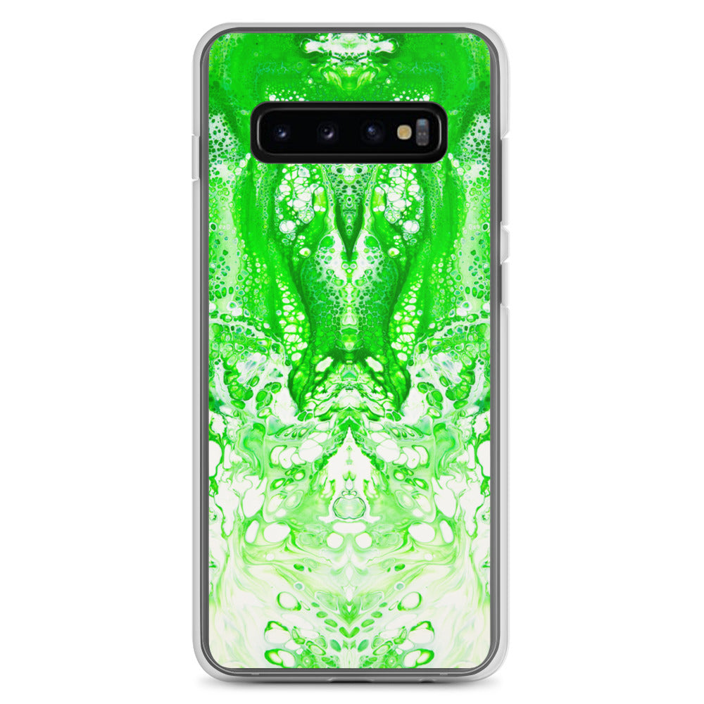 NightOwl Studio Custom Phone Case Compatible with Samsung Galaxy, Slim Cover for Wireless Charging, Drop and Scratch Resistant, Lime Time