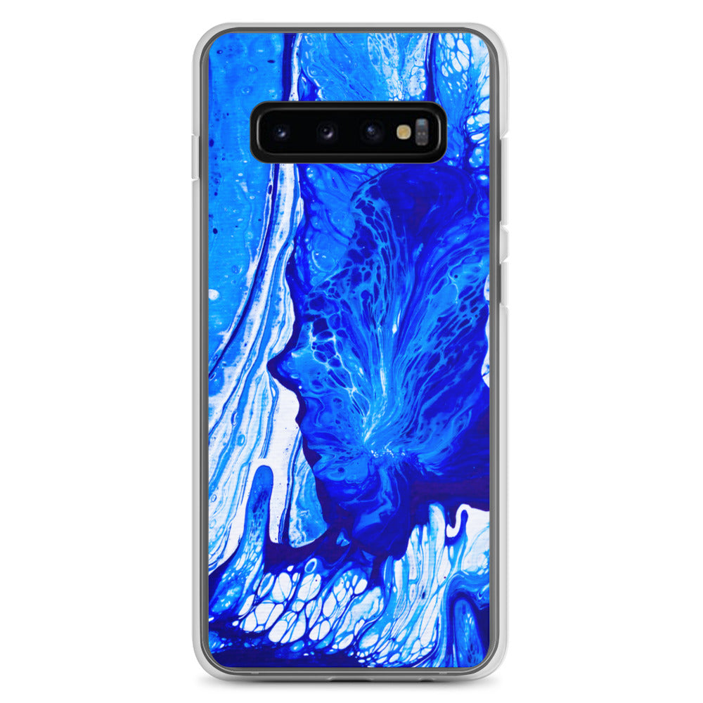 NightOwl Studio Custom Phone Case Compatible with Samsung Galaxy, Slim Cover for Wireless Charging, Drop and Scratch Resistant, Ms. Blue