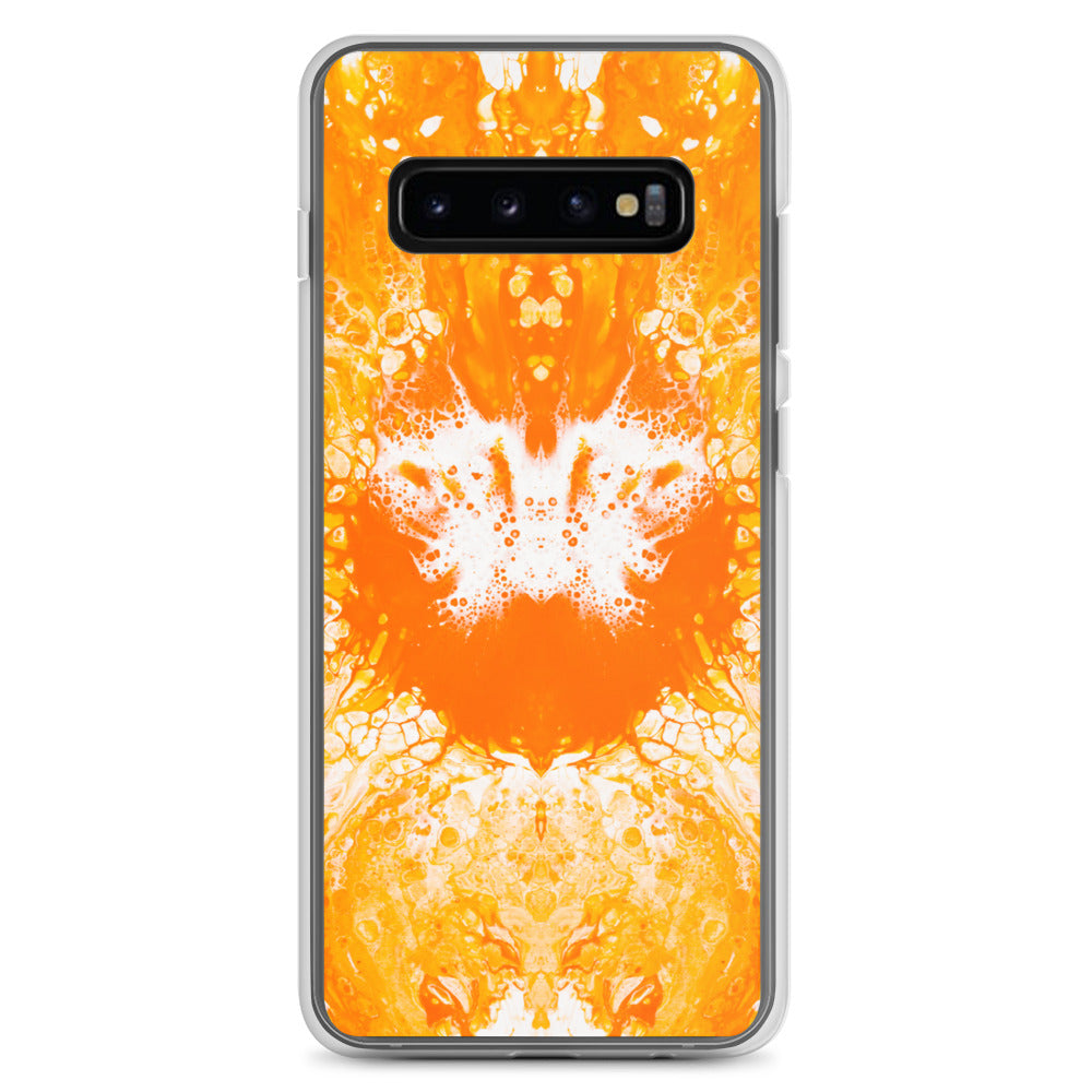 NightOwl Studio Custom Phone Case Compatible with Samsung Galaxy, Slim Cover for Wireless Charging, Drop and Scratch Resistant, Naranja