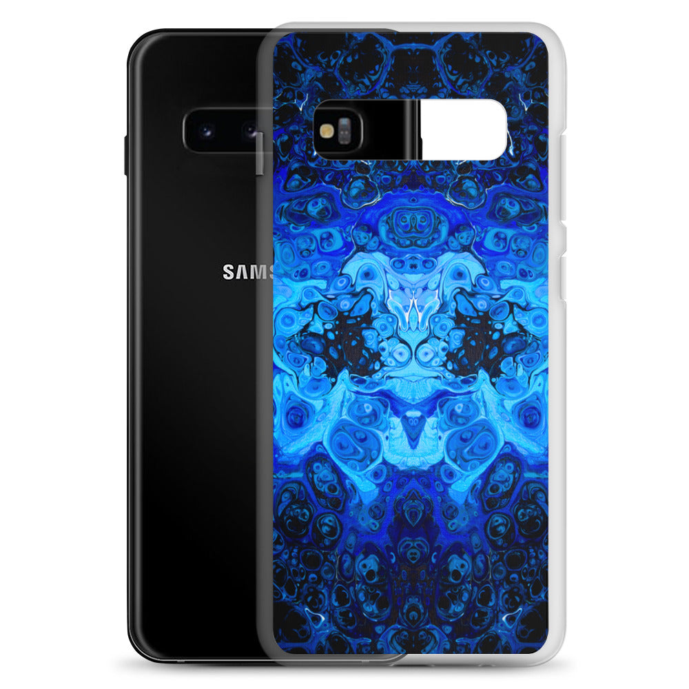 NightOwl Studio Custom Phone Case Compatible with Samsung Galaxy, Slim Cover for Wireless Charging, Drop and Scratch Resistant, Blue Bliss