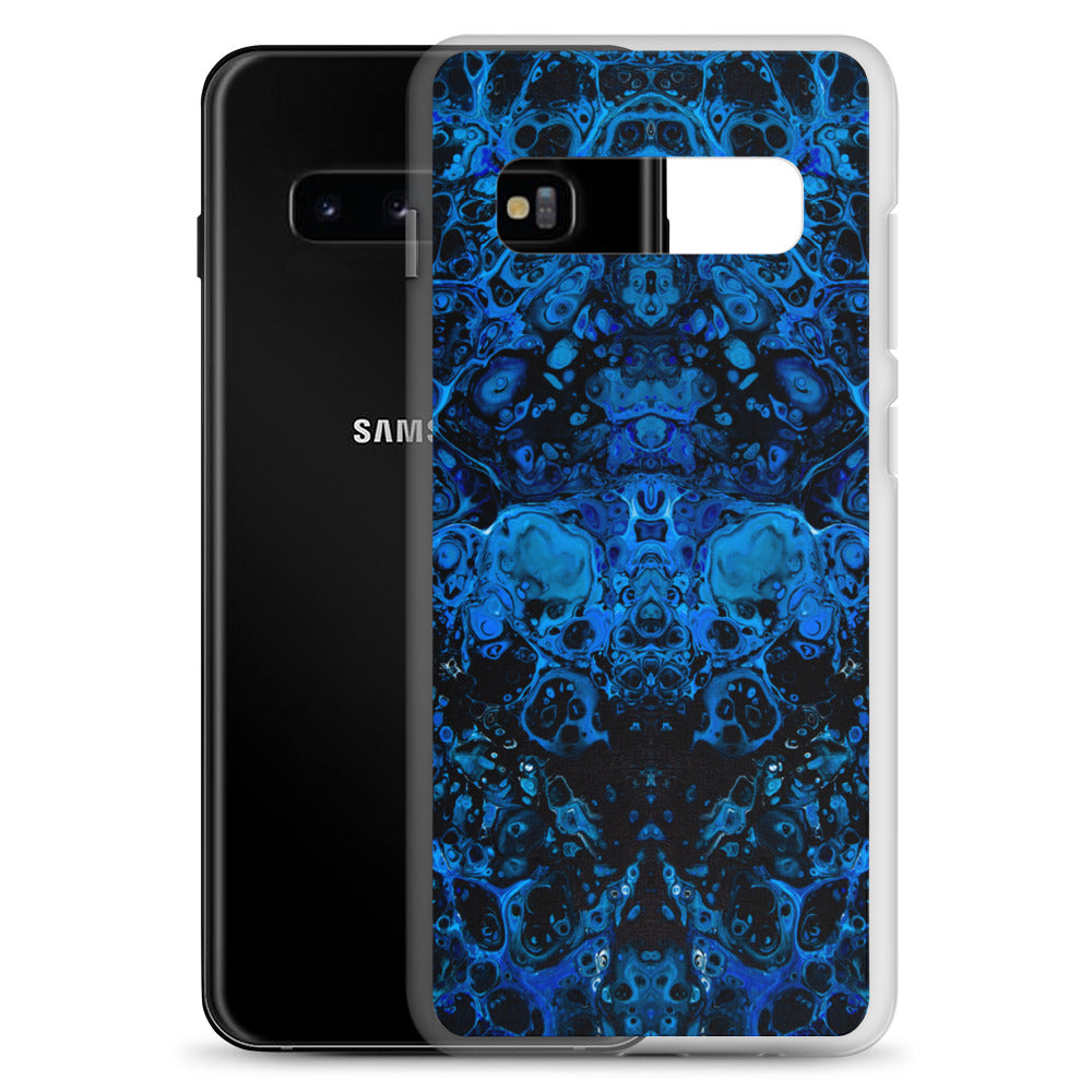 NightOwl Studio Custom Phone Case Compatible with Samsung Galaxy, Slim Cover for Wireless Charging, Drop and Scratch Resistant, Azul