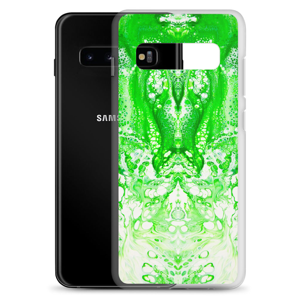 NightOwl Studio Custom Phone Case Compatible with Samsung Galaxy, Slim Cover for Wireless Charging, Drop and Scratch Resistant, Lime Time