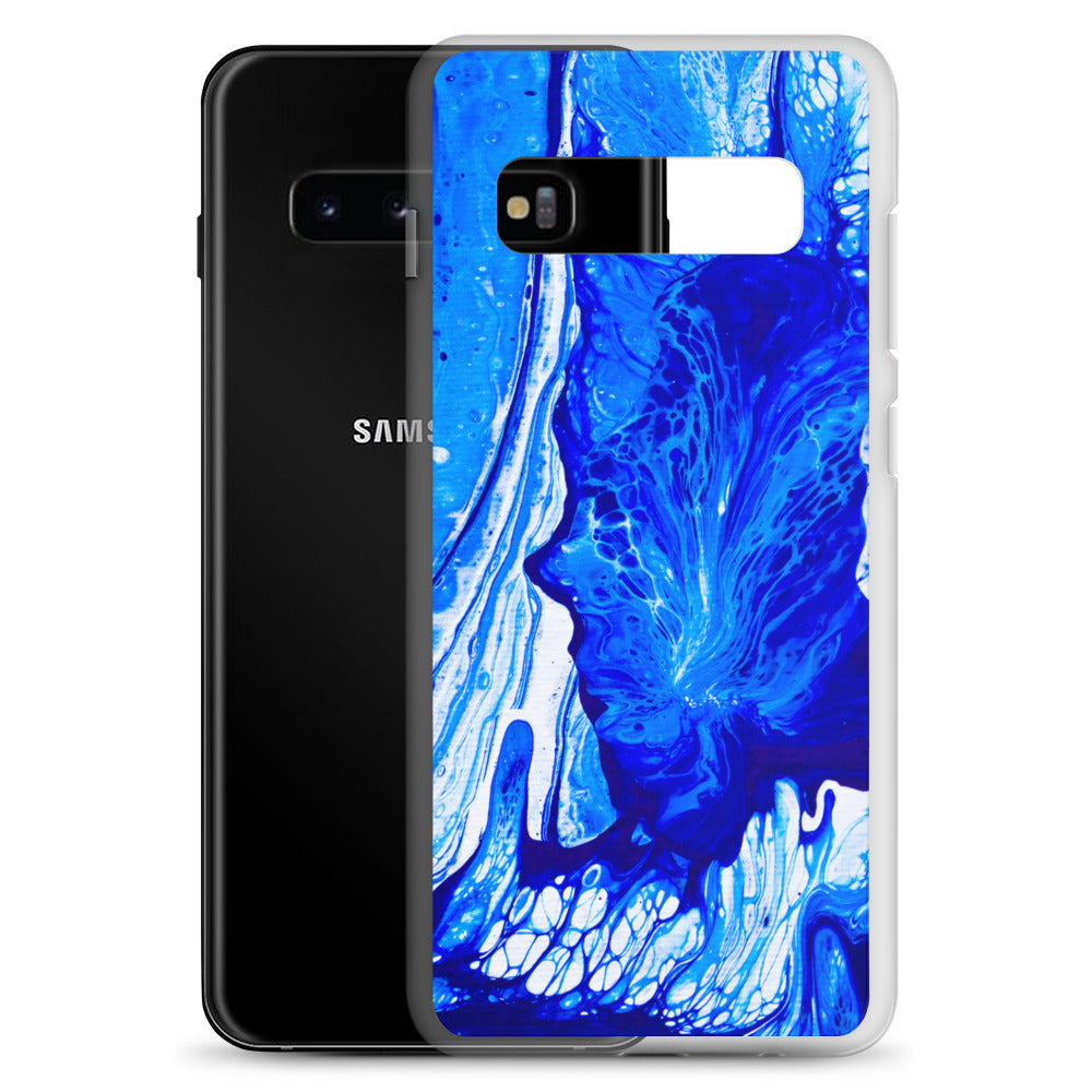 NightOwl Studio Custom Phone Case Compatible with Samsung Galaxy, Slim Cover for Wireless Charging, Drop and Scratch Resistant, Ms. Blue