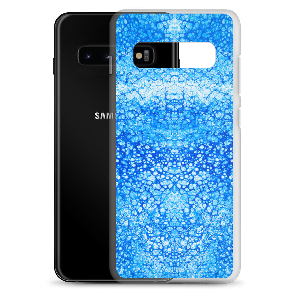 NightOwl Studio Custom Phone Case Compatible with Samsung Galaxy, Slim Cover for Wireless Charging, Drop and Scratch Resistant, Cryptic Blue