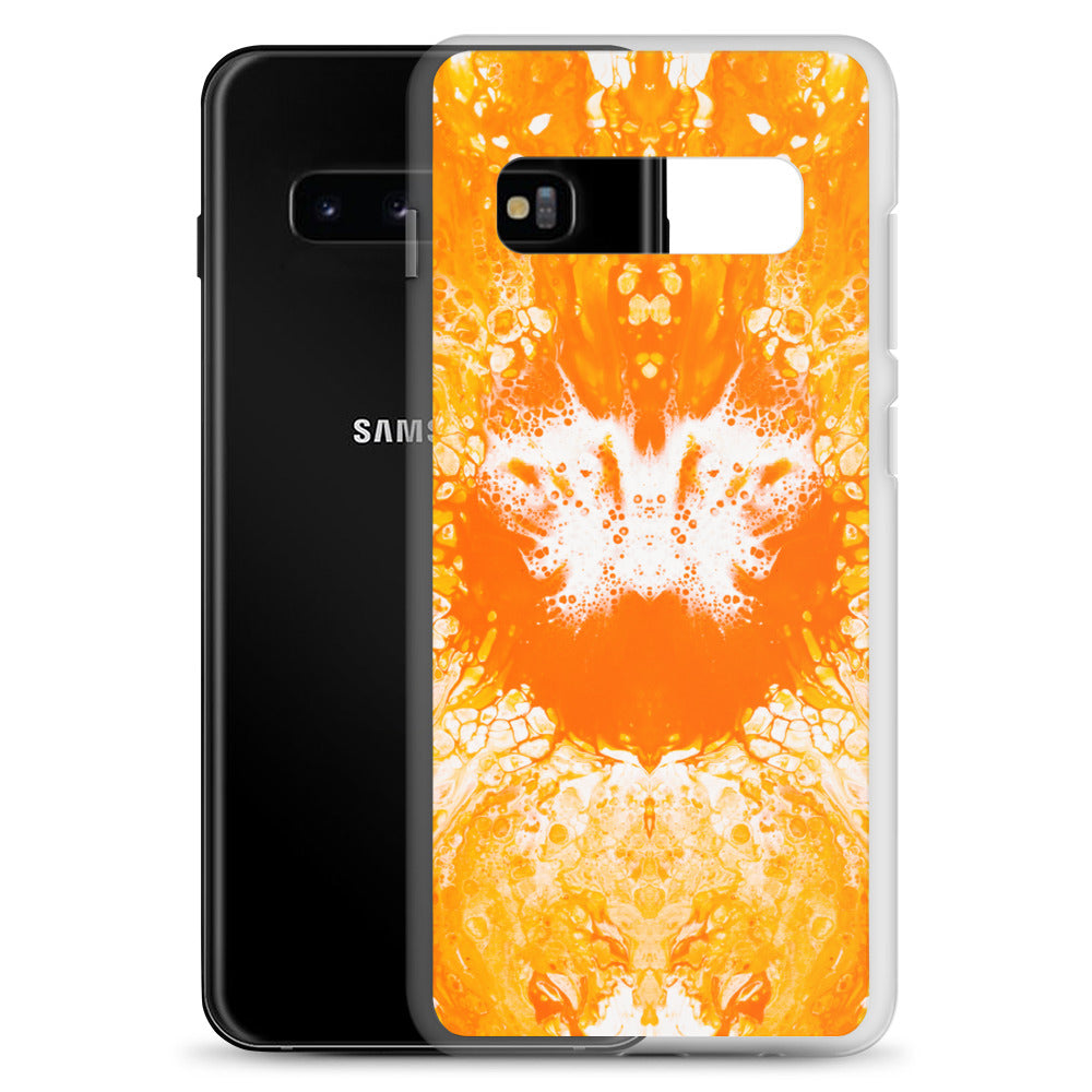 NightOwl Studio Custom Phone Case Compatible with Samsung Galaxy, Slim Cover for Wireless Charging, Drop and Scratch Resistant, Naranja