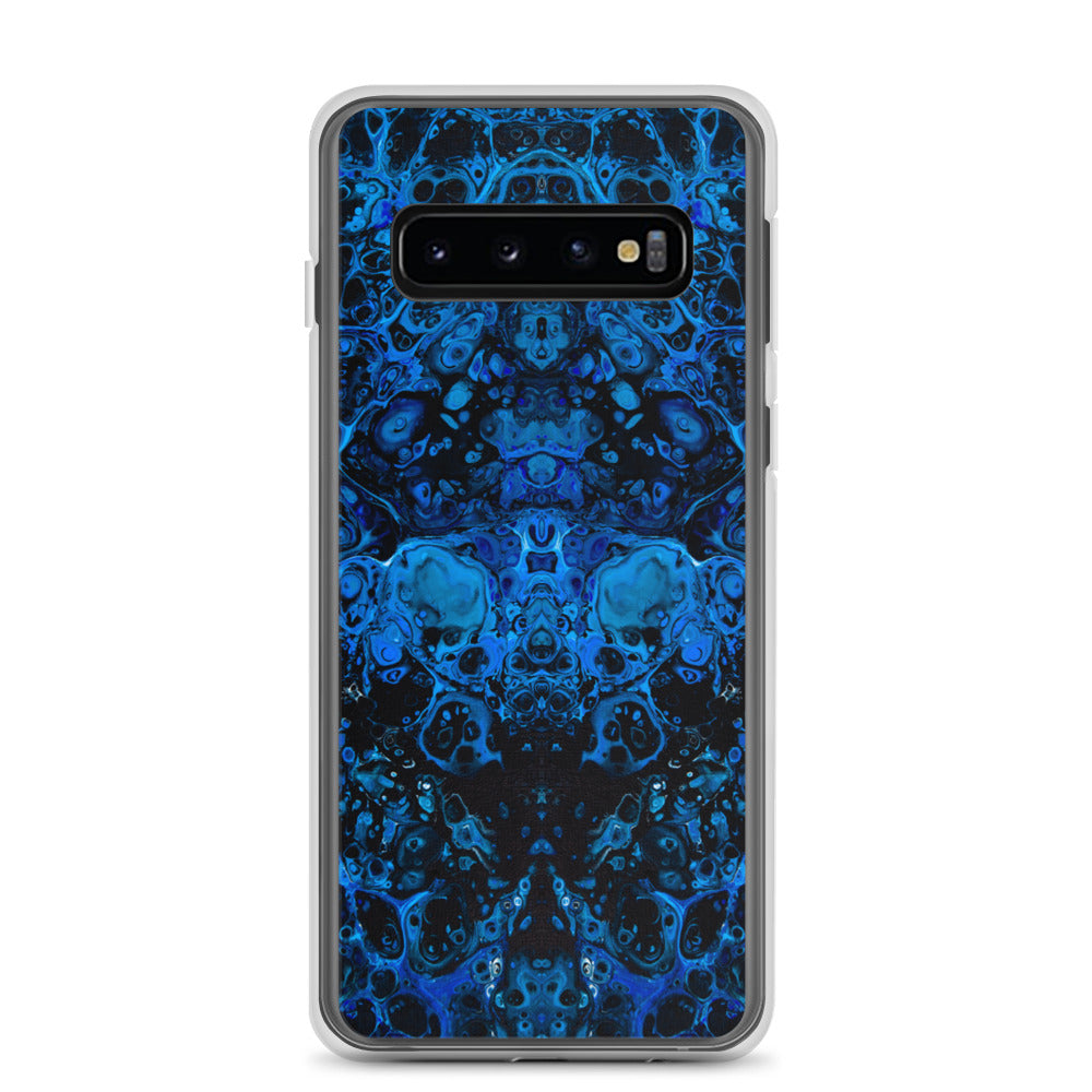 NightOwl Studio Custom Phone Case Compatible with Samsung Galaxy, Slim Cover for Wireless Charging, Drop and Scratch Resistant, Azul