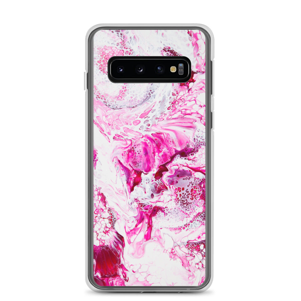 NightOwl Studio Custom Phone Case Compatible with Samsung Galaxy, Slim Cover for Wireless Charging, Drop and Scratch Resistant, Pink Distortion