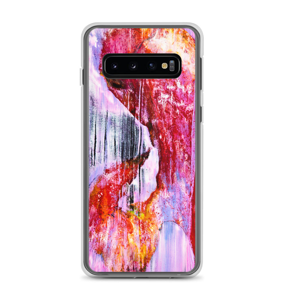 NightOwl Studio Custom Phone Case Compatible with Samsung Galaxy, Slim Cover for Wireless Charging, Drop and Scratch Resistant, Pink Rain