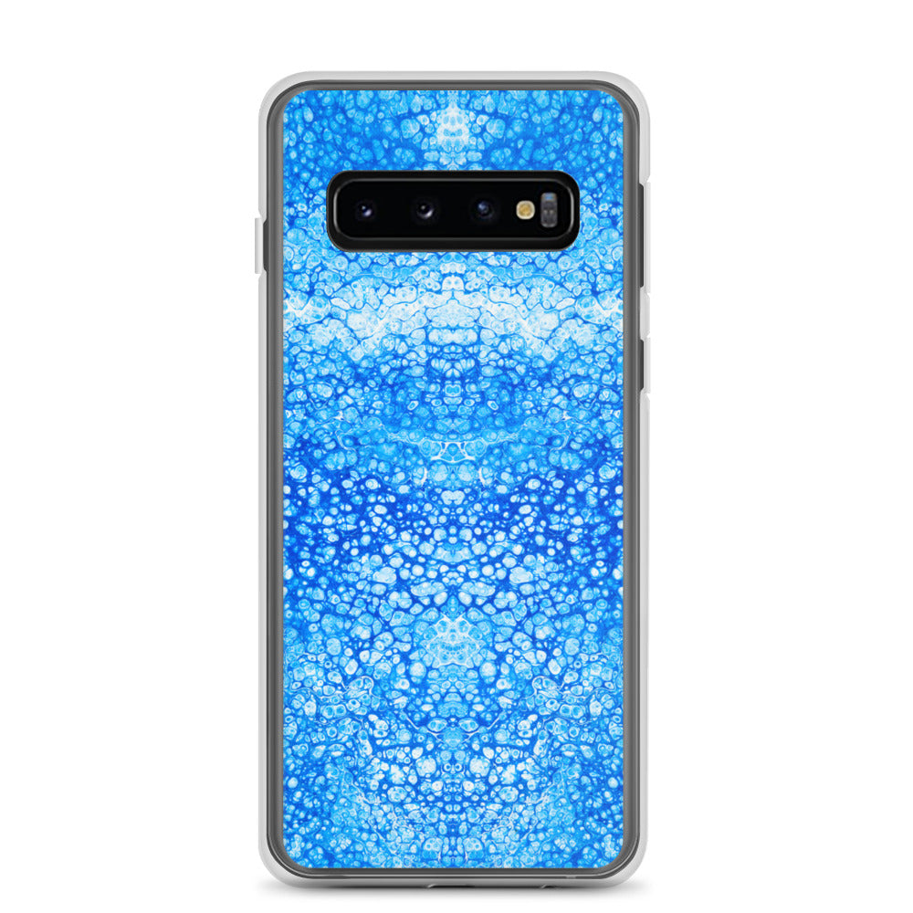 NightOwl Studio Custom Phone Case Compatible with Samsung Galaxy, Slim Cover for Wireless Charging, Drop and Scratch Resistant, Cryptic Blue