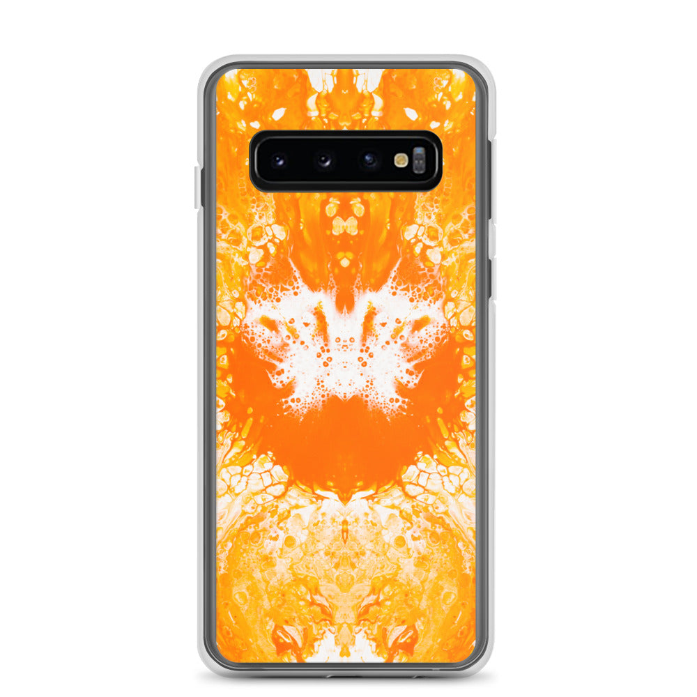 NightOwl Studio Custom Phone Case Compatible with Samsung Galaxy, Slim Cover for Wireless Charging, Drop and Scratch Resistant, Naranja