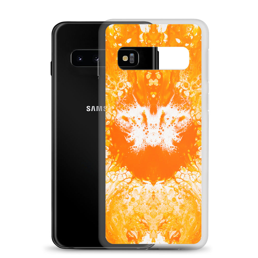 NightOwl Studio Custom Phone Case Compatible with Samsung Galaxy, Slim Cover for Wireless Charging, Drop and Scratch Resistant, Naranja