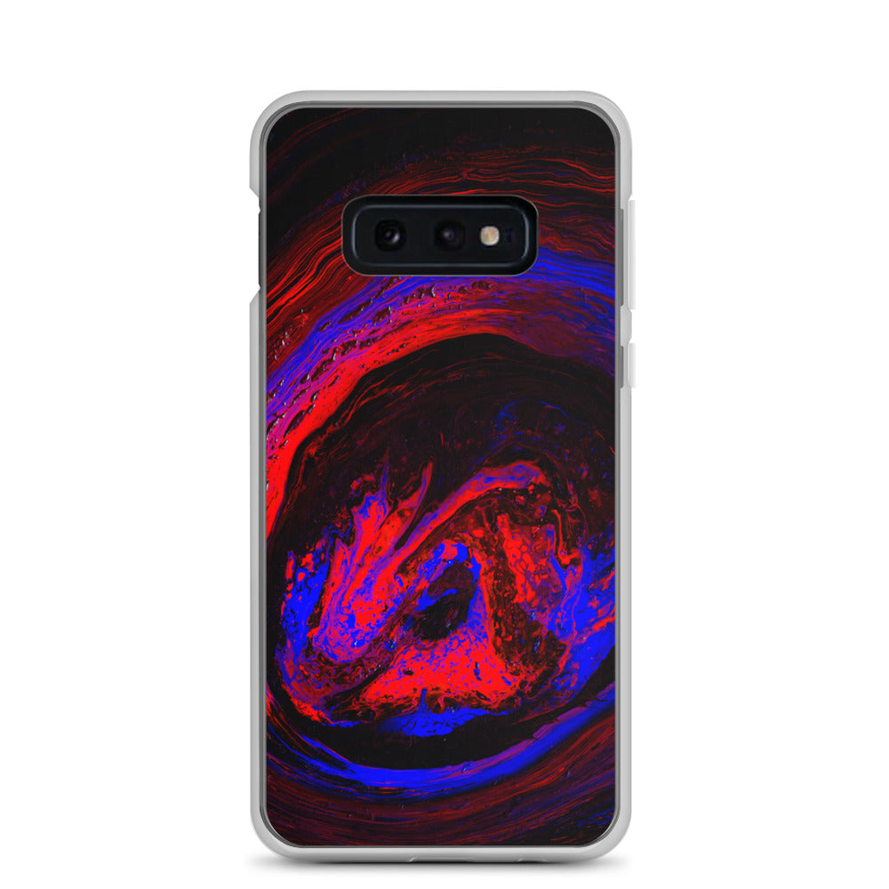 NightOwl Studio Custom Phone Case Compatible with Samsung Galaxy, Slim Cover for Wireless Charging, Drop and Scratch Resistant, Red Vortex