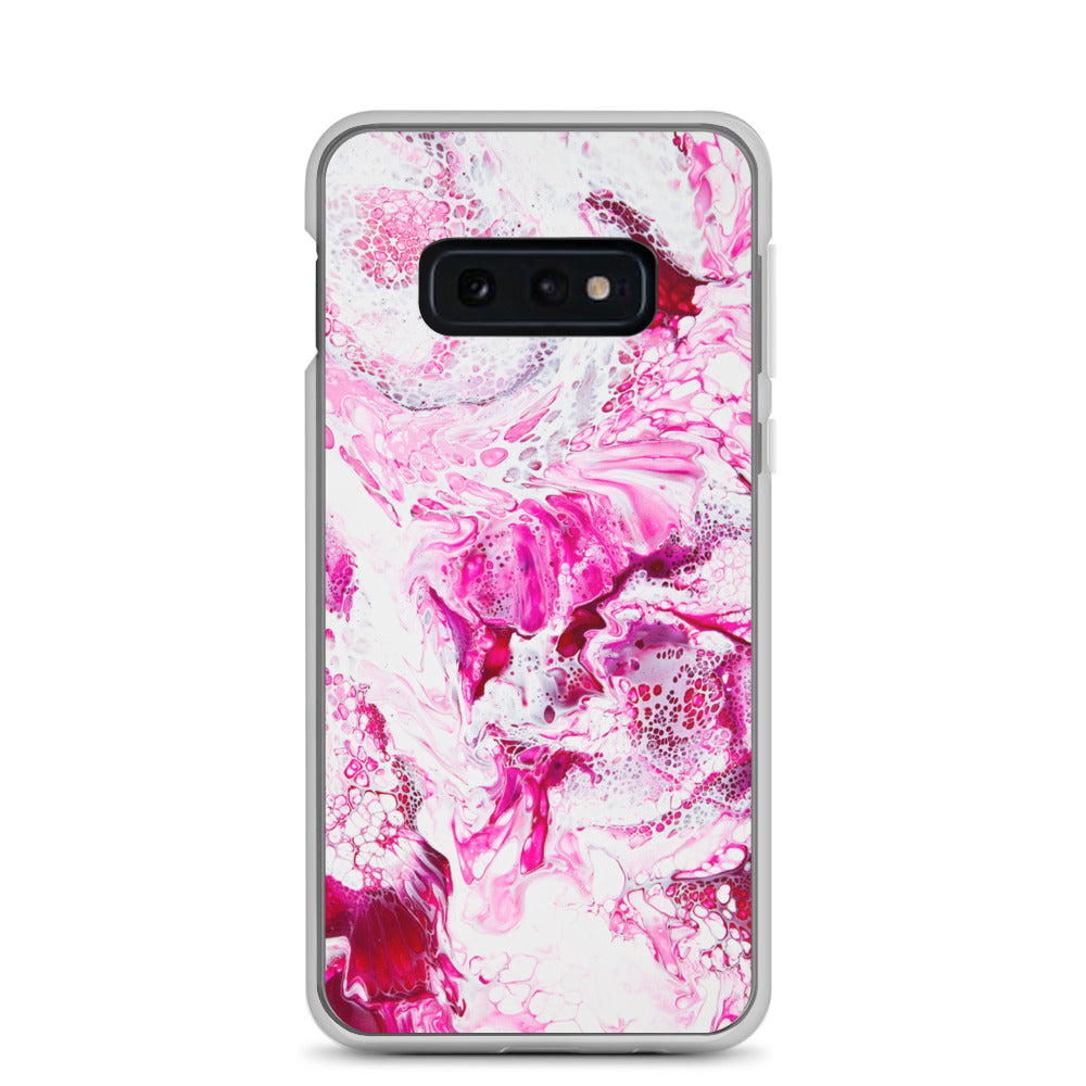 NightOwl Studio Custom Phone Case Compatible with Samsung Galaxy, Slim Cover for Wireless Charging, Drop and Scratch Resistant, Pink Distortion