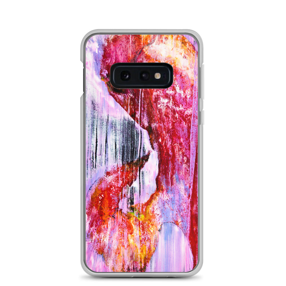 NightOwl Studio Custom Phone Case Compatible with Samsung Galaxy, Slim Cover for Wireless Charging, Drop and Scratch Resistant, Pink Rain