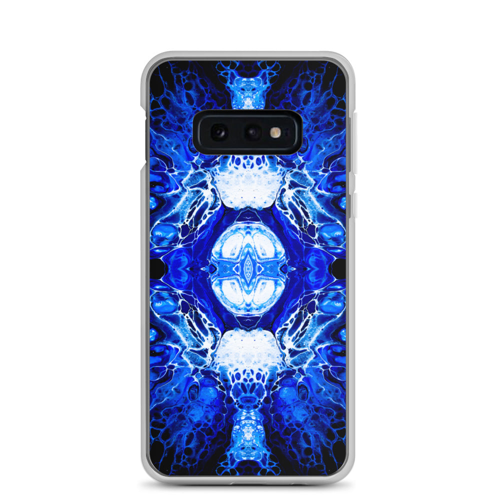 NightOwl Studio Custom Phone Case Compatible with Samsung Galaxy, Slim Cover for Wireless Charging, Drop and Scratch Resistant, Blue Nucleus