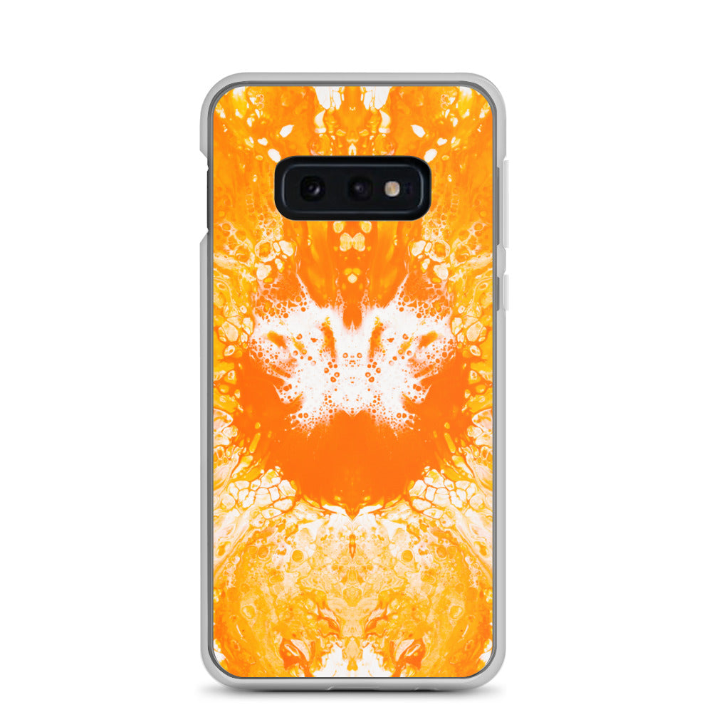 NightOwl Studio Custom Phone Case Compatible with Samsung Galaxy, Slim Cover for Wireless Charging, Drop and Scratch Resistant, Naranja