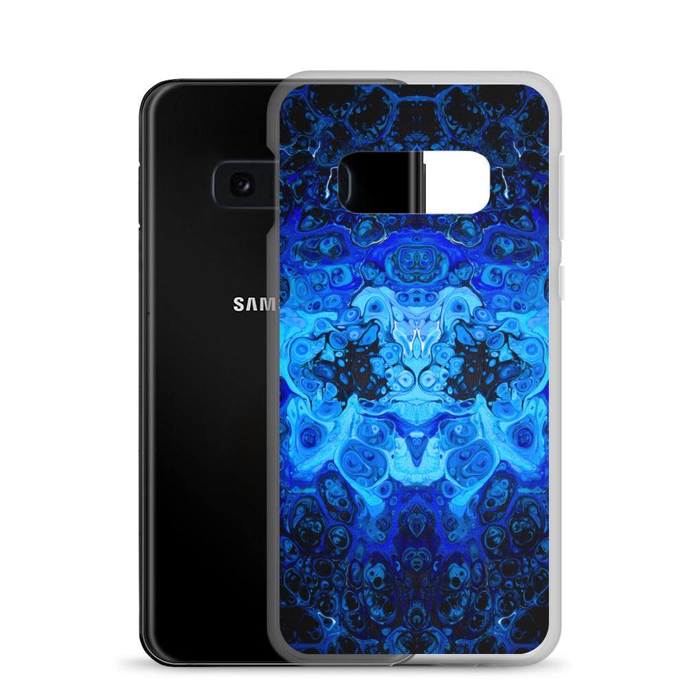 NightOwl Studio Custom Phone Case Compatible with Samsung Galaxy, Slim Cover for Wireless Charging, Drop and Scratch Resistant, Blue Bliss