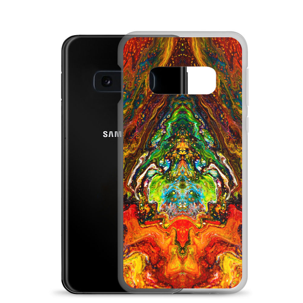 NightOwl Studio Custom Phone Case Compatible with Samsung Galaxy, Slim Cover for Wireless Charging, Drop and Scratch Resistant, Psychedelic Something