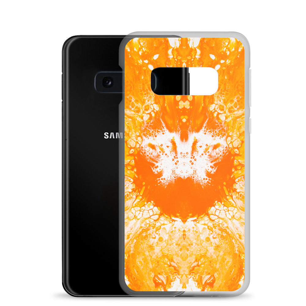 NightOwl Studio Custom Phone Case Compatible with Samsung Galaxy, Slim Cover for Wireless Charging, Drop and Scratch Resistant, Naranja