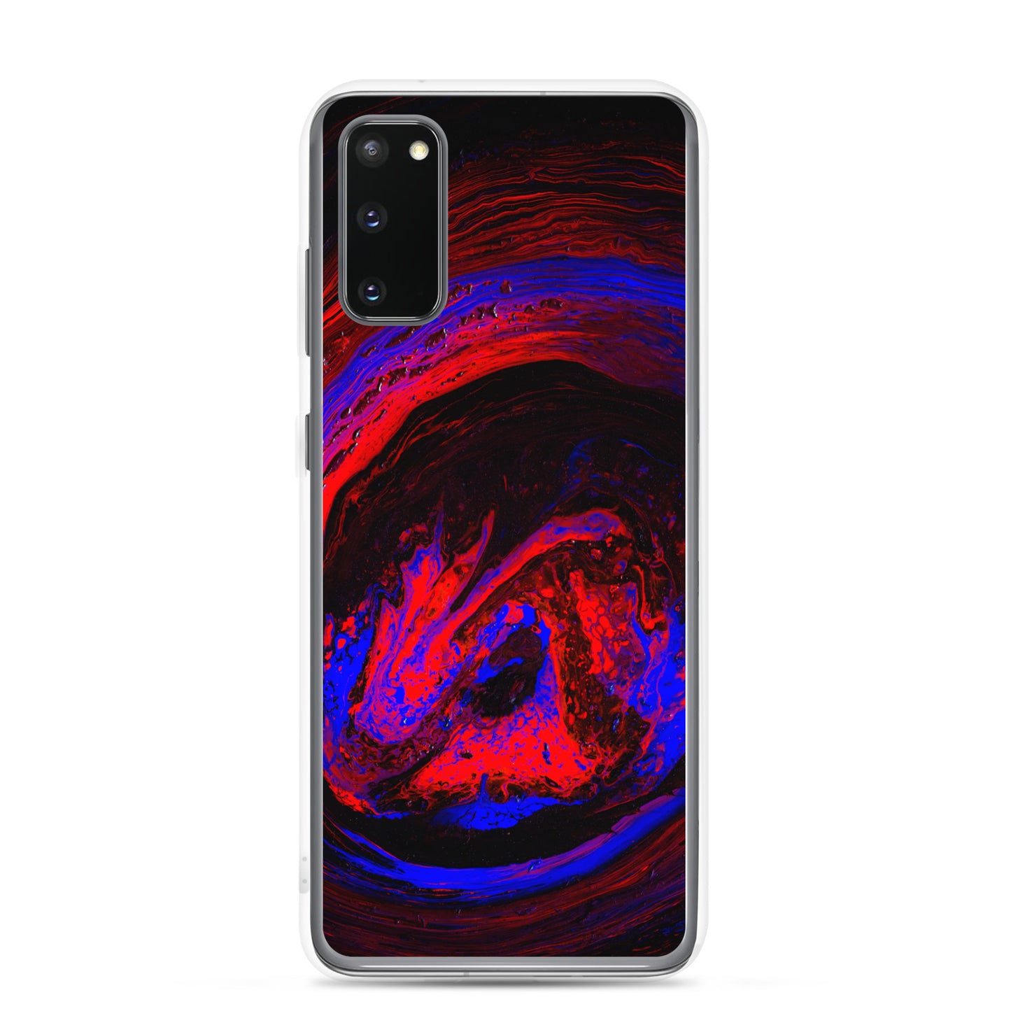 NightOwl Studio Custom Phone Case Compatible with Samsung Galaxy, Slim Cover for Wireless Charging, Drop and Scratch Resistant, Red Vortex