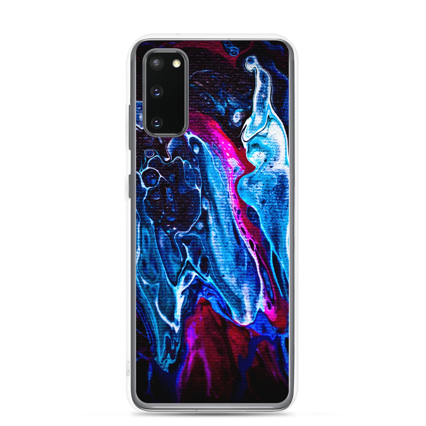 NightOwl Studio Custom Phone Case Compatible with Samsung Galaxy, Slim Cover for Wireless Charging, Drop and Scratch Resistant, Boho Art Colors, Blue Liquid