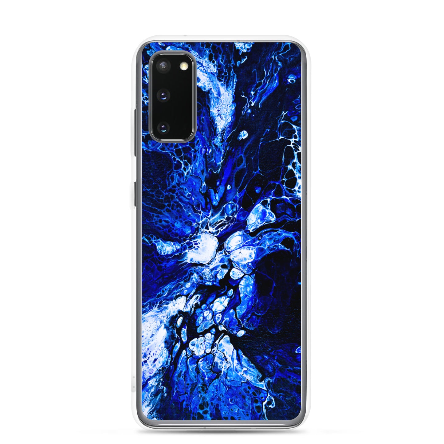 NightOwl Studio Custom Phone Case Compatible with Samsung Galaxy, Slim Cover for Wireless Charging, Drop and Scratch Resistant, Blue Burst