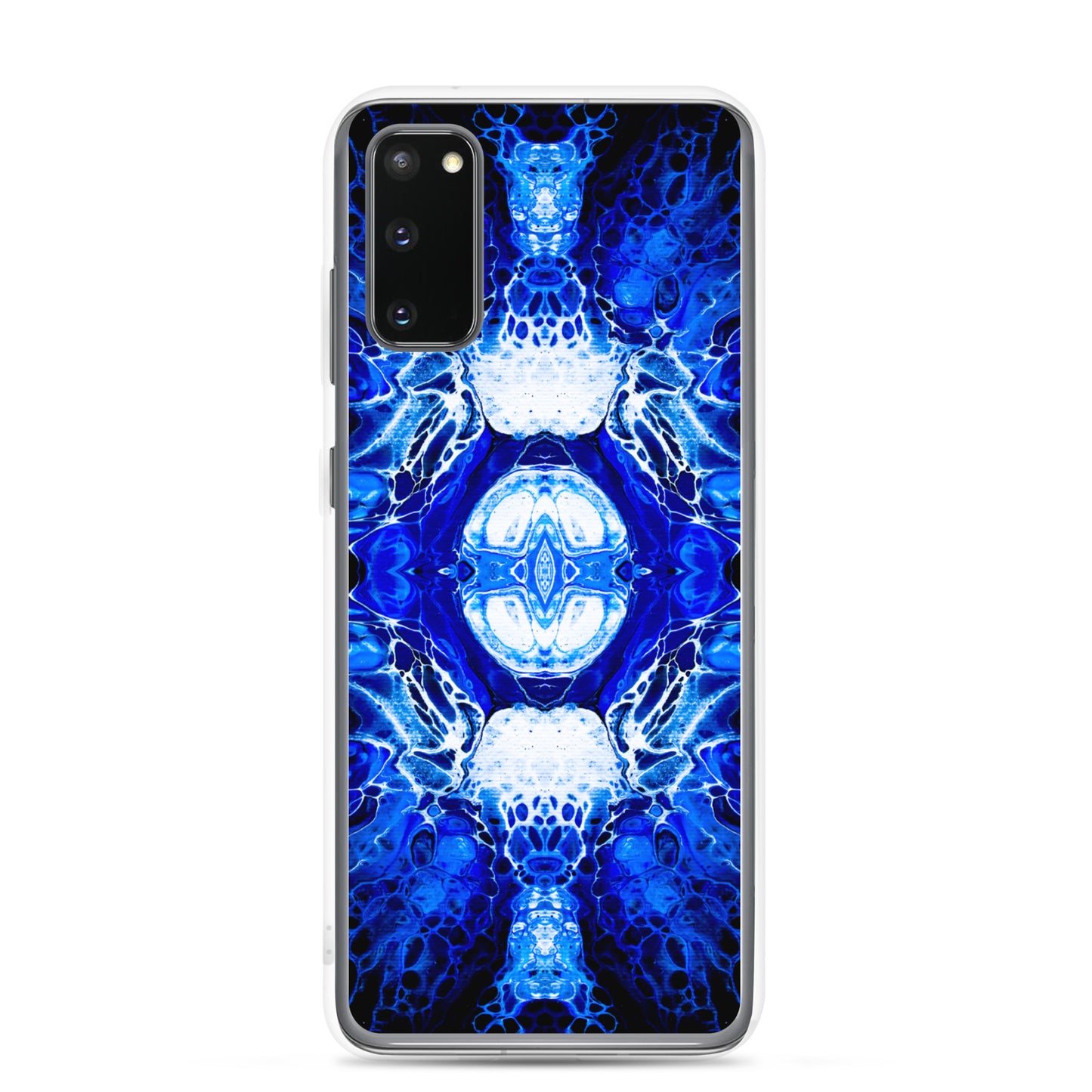 NightOwl Studio Custom Phone Case Compatible with Samsung Galaxy, Slim Cover for Wireless Charging, Drop and Scratch Resistant, Blue Nucleus