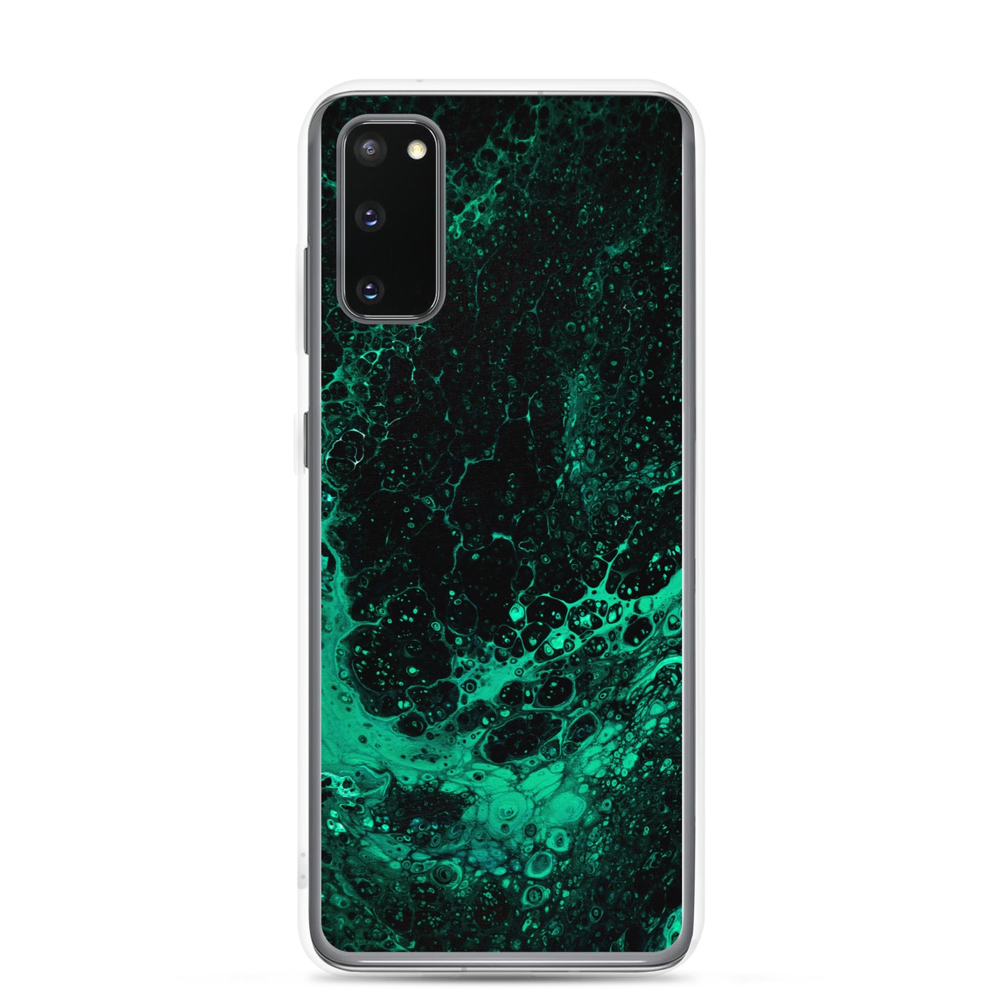 NightOwl Studio Custom Phone Case Compatible with Samsung Galaxy, Slim Cover for Wireless Charging, Drop and Scratch Resistant, Green Tide