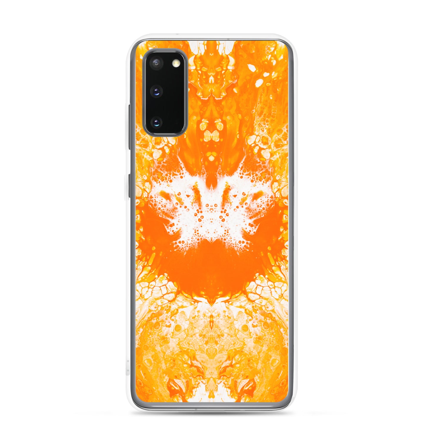 NightOwl Studio Custom Phone Case Compatible with Samsung Galaxy, Slim Cover for Wireless Charging, Drop and Scratch Resistant, Naranja