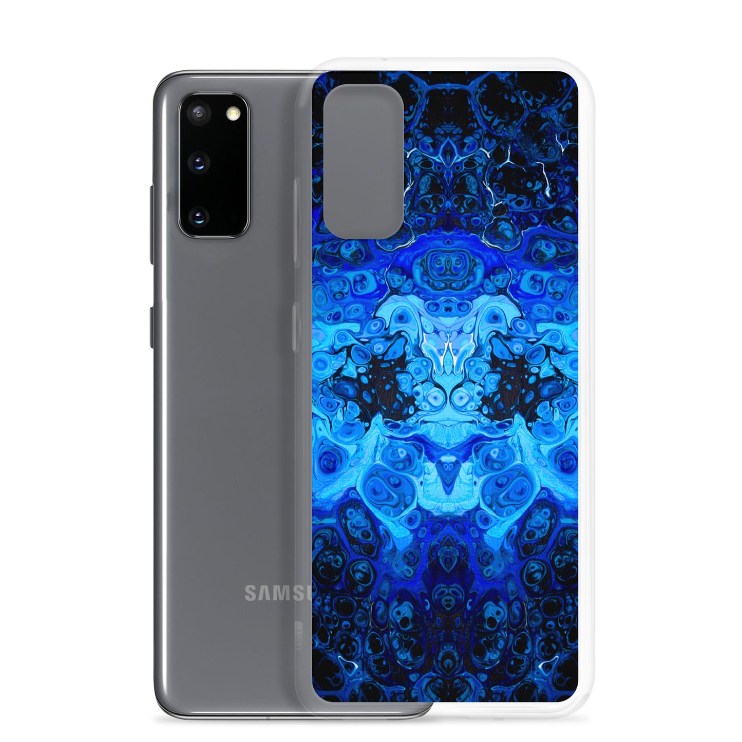 NightOwl Studio Custom Phone Case Compatible with Samsung Galaxy, Slim Cover for Wireless Charging, Drop and Scratch Resistant, Blue Bliss