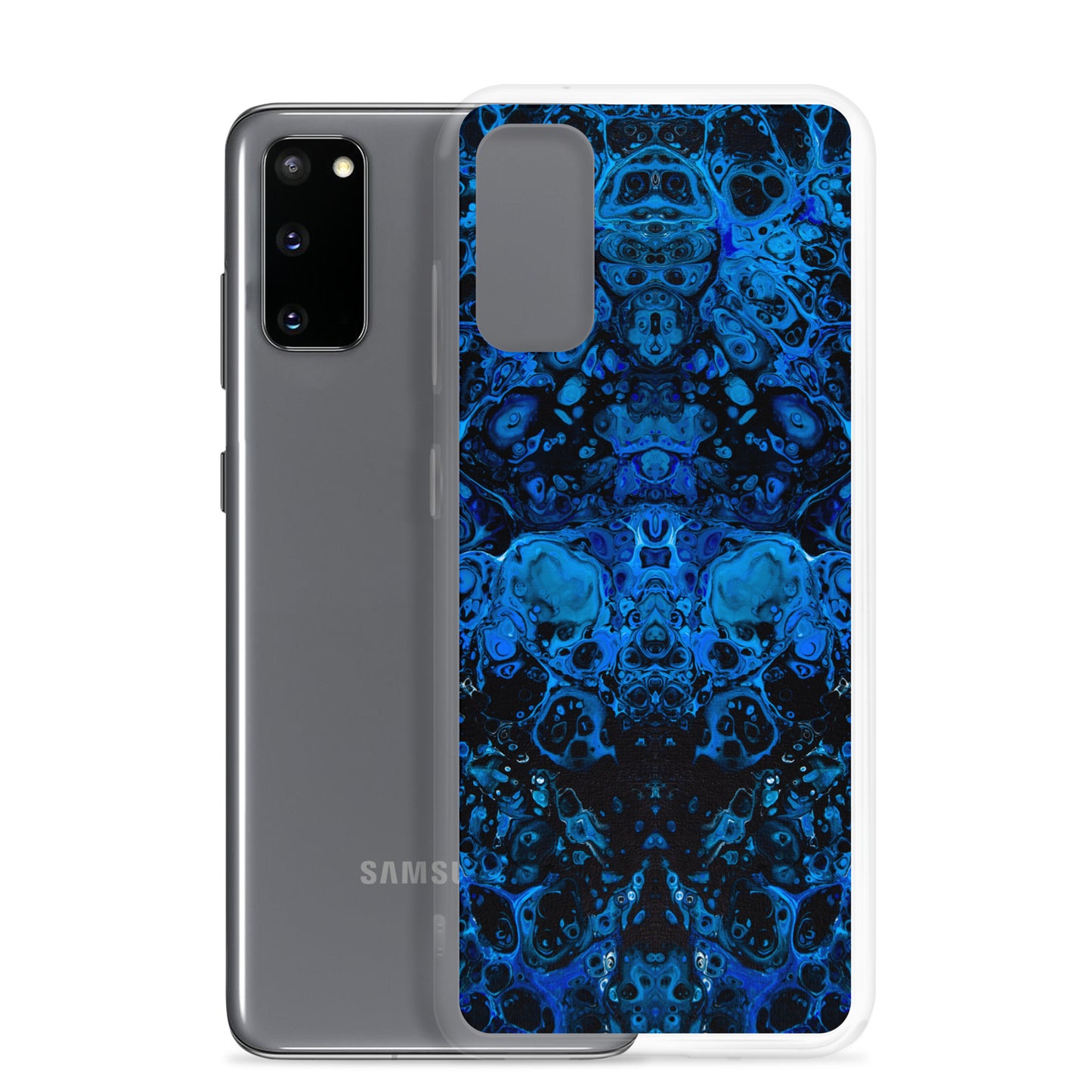 NightOwl Studio Custom Phone Case Compatible with Samsung Galaxy, Slim Cover for Wireless Charging, Drop and Scratch Resistant, Azul