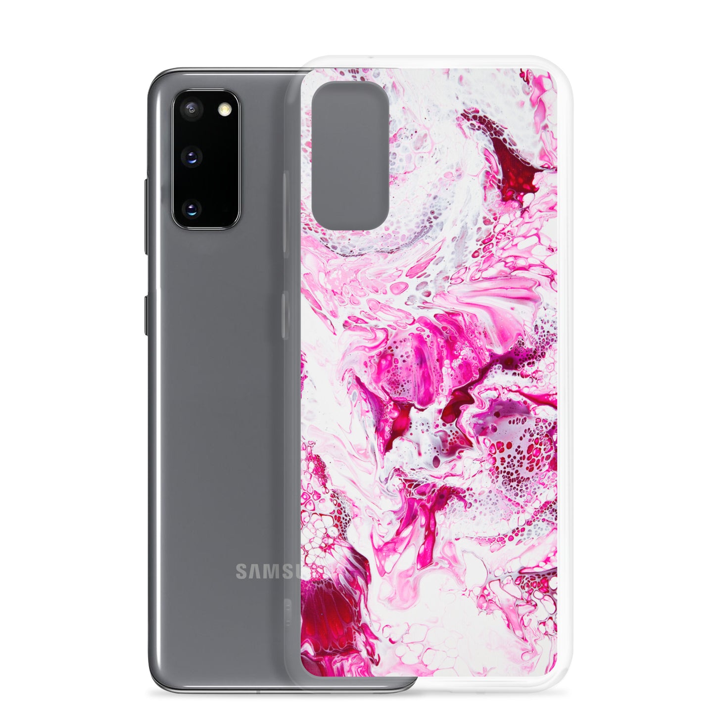 NightOwl Studio Custom Phone Case Compatible with Samsung Galaxy, Slim Cover for Wireless Charging, Drop and Scratch Resistant, Pink Distortion