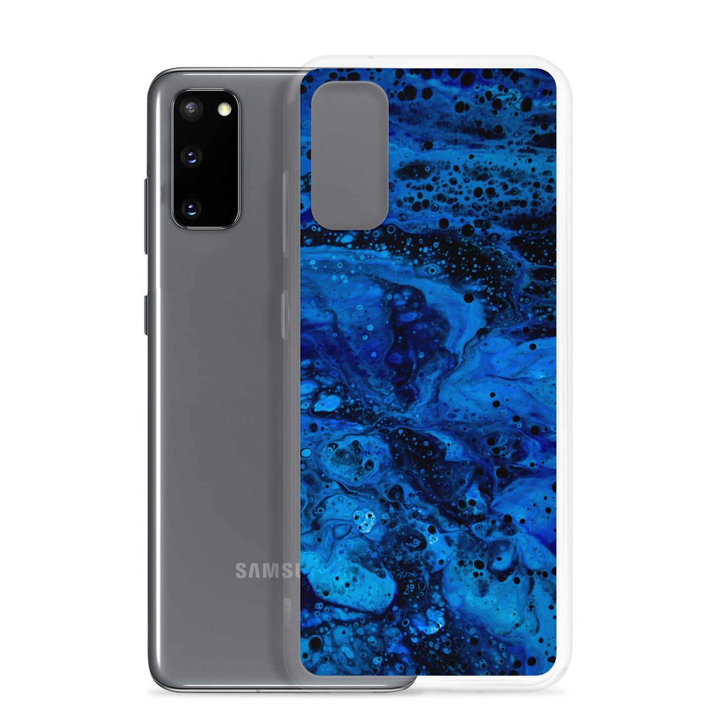 NightOwl Studio Custom Phone Case Compatible with Samsung Galaxy, Slim Cover for Wireless Charging, Drop and Scratch Resistant, Blue Abyss